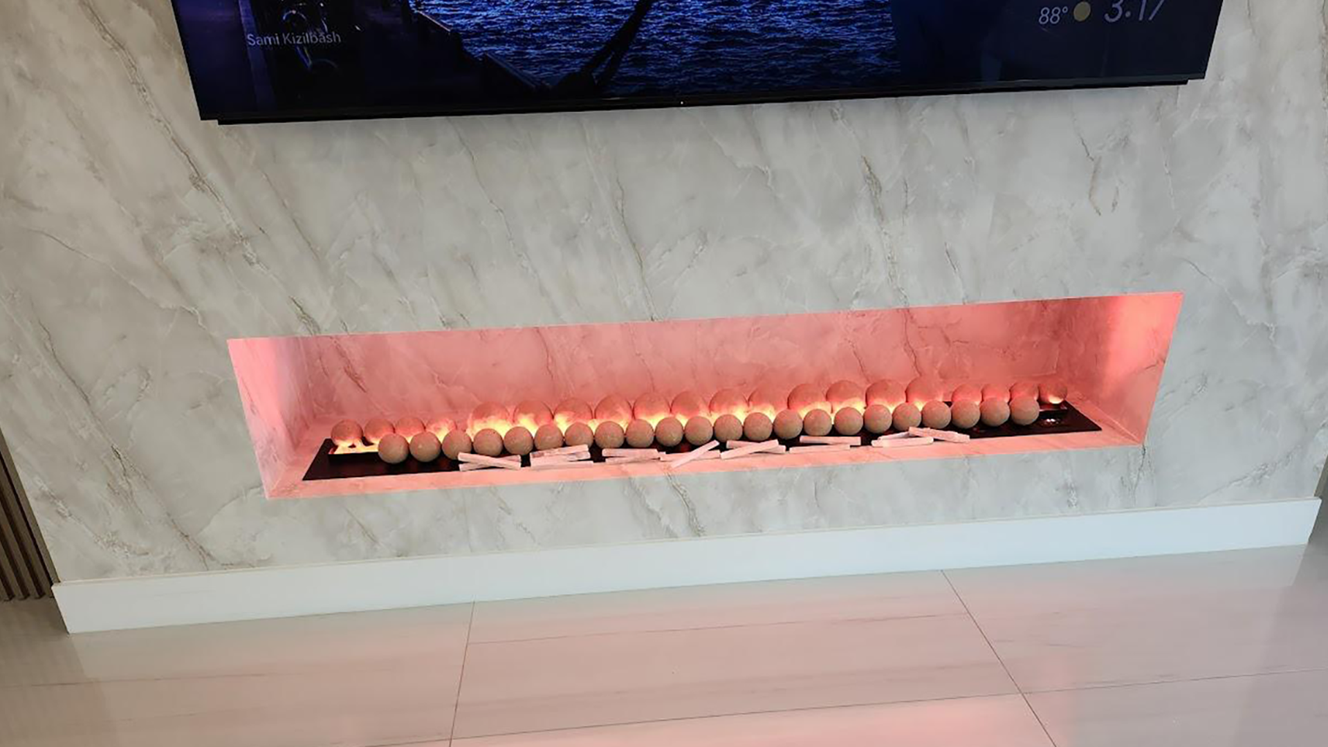 Minimalist Built-In Fireplace Wall